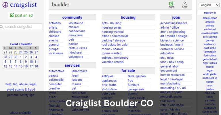 Craiglist Boulder CO